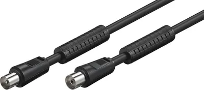 Produktbild von Goobay 33998 Antennen Anschlusskabel, 100% geschirmt, Ferrite, Schwarz, 5 m - Koax-Stecker-Koax-Buchse