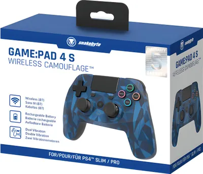 Obrázek produktu pro Snakebyte 4 S Wireless, Gamepad, PlayStation 4, Playstation 3, Směrový kříž, Analogový/digitální, Kabelový a bezdrátový, Bluetooth/USB