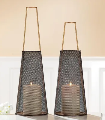 Produktbild von Gilde Metall Windlicht Modern 69481 H=42 cm