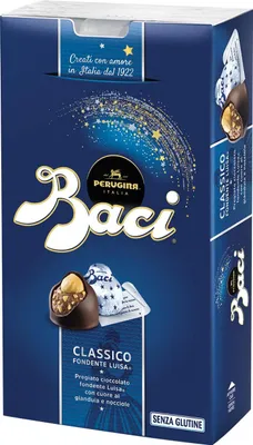 Produktbild von BACI PERUGINA Dunkle Pralinen gefüllt mit Gianduia und ganzen Haselnüssen 2x200g