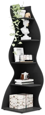 Immagine prodotto di Scaffale a 5 ripiani, altezza 178 cm, colore nero. Ideale come scaffale per magazzino, libreria, supporto per piante o organizer