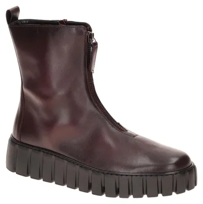 Produktbild von Gabor Damen Stiefeletten 8016 Keilabsatz Echtleder Dunkelrot Weite G herausnehmbare Innensohle Schafthöhe 16cm Plateau 3cm