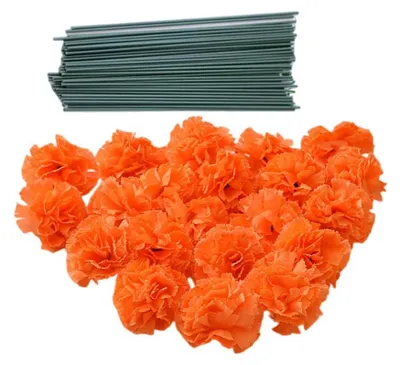 Productafbeelding van Elzusha - Set van 50 Kunstmatige Zijde Anjer Bloemen met Stelen