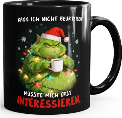Produktbild von Tasse Anti Weihnachten Weihnachtsmuffel Katze Grumpy Cat Geschenkidee Weihnachtsnörgler MoonWorks®