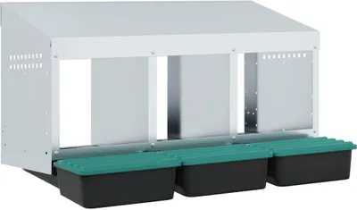 Obrázek produktu pro vidaXL Hnízdní box pro kuřata 3 přihrádky Montáž na stěnu Pozinkovaná ocel