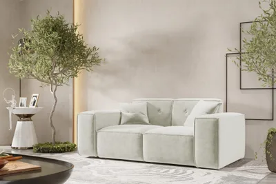 Produktbild von Sofa Designersofa CESINA 2-Sitzer in Stoff Perfect Harmony Cremeweiß