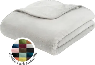 Produktbild von liebling Kuscheldecke Cashmere Feeling 180 x 220 cm, Silber, Premium Sofa Decke, dicke warme Wohndecke, 500 gr. / m²