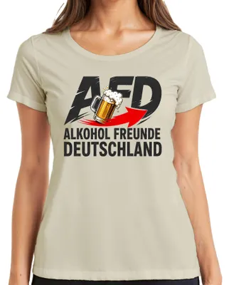 Immagine prodotto di T-shirt da donna, taglia M, con scritta "AFD, amici dell'alcol, Germania, birra", parodia, frase sarcastica