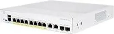 Zdjęcie produktu dla Cisco switch CBS350-8FP-E-2G, 8xGbE RJ-45, 2xGbE RJ-45/SFP, fanless, PoE+, 120W - REFRESH