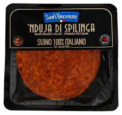 Produktbild von Nduja di Spilinga Piccante Suino 70g Pizzawurst - San Vincenzo