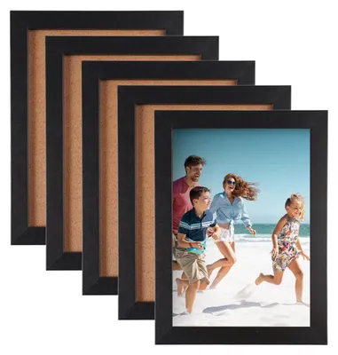 5er-Set Bilderrahmen 13x18 cm, schwarz, Holzrahmen