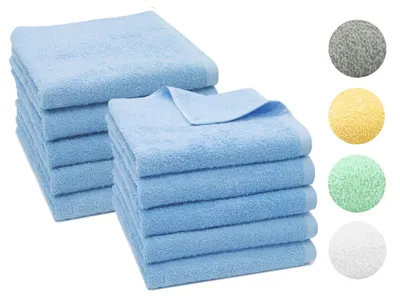 Produktbild von 10er Set Handtuch, 100% Baumwolle, 50x100 cm, hellblau