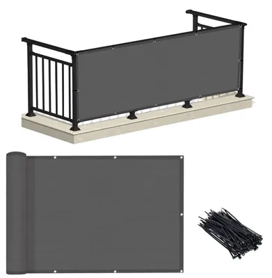 Immagine prodotto di Schermo per balcone in HDPE con protezione UV, dimensioni 91x305 cm, colore antracite