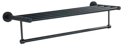 Produktbild von Aqualine SAMBA Handtuchregal mit Reling, Schwarz