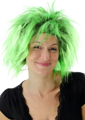 Produktbild von WIG ME UP Perücke Punk Glam Schwarz-Grün PW0078