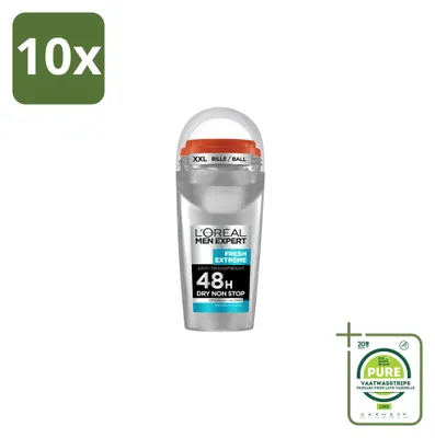 Produktbild von 10 x L’Oréal Paris Men Expert Fresh Extreme Deodorant Roller - 50 ml - Großpackung - 10 Stücke