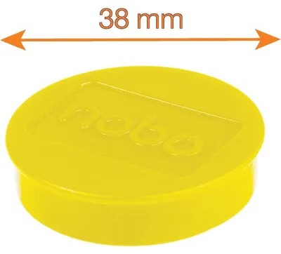 Image de NOBO 1915316 Aimants, jaunes, 38 mm, 10 pièces