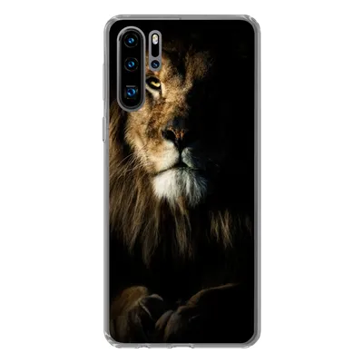 Produktbild von MuchoWow® Handyhülle Schutzhülle Hülle für Huawei P30 Pro Löwe - Licht - Porträt Silikon Softcase Handy Hülle - Schutzdeckel