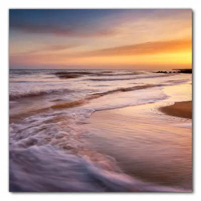 Produktbild von Wallario selbstklebende Möbelfolie/ Tischdecke für Innen und Außen, Größe: 90 x 90 cm - Sonnenuntergang am Strand - Abendspaziergang