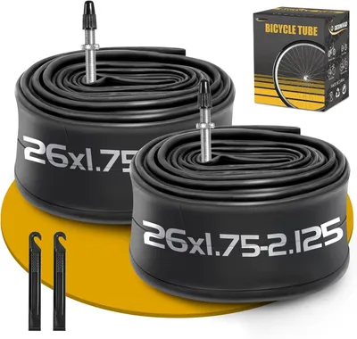 Produktbild von Fahrradschlauch 26 Zoll, 2er-Pack, Presta-Ventil 48 mm, für 26 x 1,75-2,125 Reifen, für Fahrradreifen