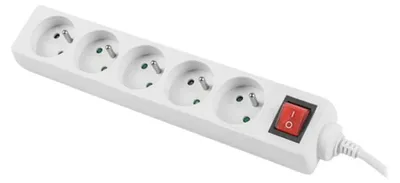 Produktbild von Lanberg PS1-05E-0300-W, 3 m, Drinnen/Draußen, Typ E, IP20, 1 mm², Weiß