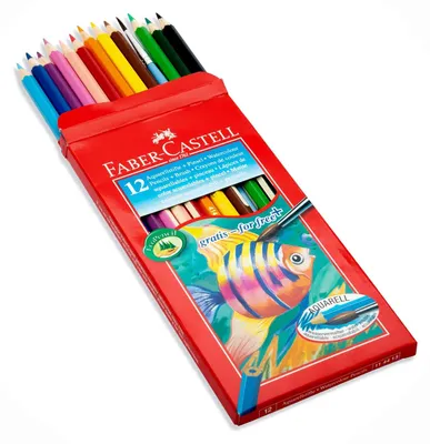 Produktbild von FABER-CASTELL Buntstifte KINDER AQUARELL 12er Kartonetui