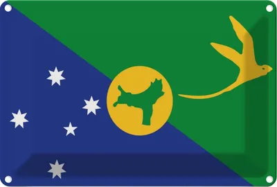 Produktbild von vianmo Blechschild 20x30 cm Weihnachtsinsel Christmas Island Flagge Fahne Wappen Weihnachten
