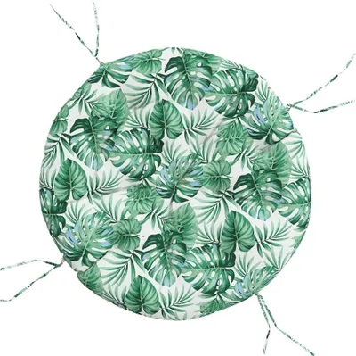 Obrázek produktu pro vidaXL Polštář kulatý listový vzor Ø 100x11 cm Oxford Fabric