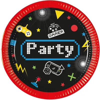 Produktbild von GRA Gaming Party Geburtstagsteller 20cm 8St.