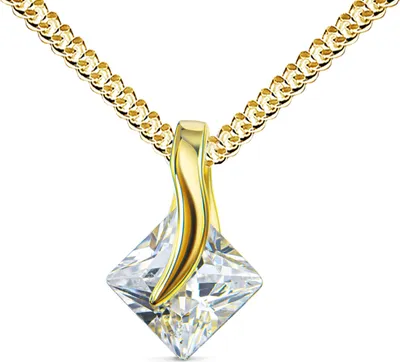 Produktbild von Anhänger 333 Gold 8 Karat mit Zirkonia Stein in edlem Design für Damen Mit Halskette - Kettenlänge 50 cm.
