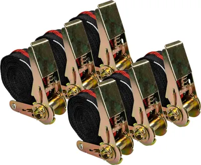 Produktbild von 6er Set Spanngurt mit Ratsche 5m Gurtlänge Ratschenspanngurt