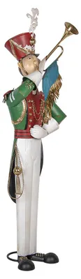 Productafbeelding van Clayre & Eef Decoratieve figuur, notenkraker, 65x71x218 cm, wit, groen, metaal