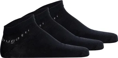 Produktbild von bugatti Herren Sneakersocken 3er Pack - Socks Soft Baumwolle Uni Basic Dunkelblau 39-42