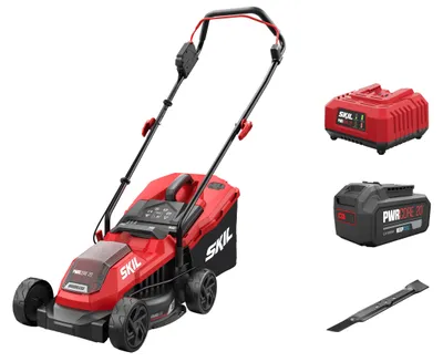 Produktbild von SKIL 0125AA Akku-Rasenmäher (30L Box, 32 cm Schnittbreite, 30-70 mm Schnitthöhe)