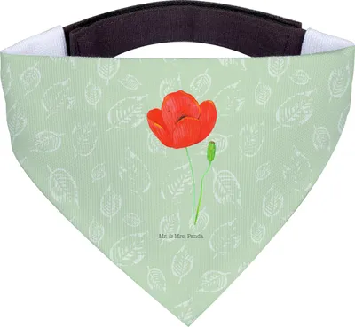 Produktbild von Mr. & Mrs. Panda Halstuch Für Hunde Blume Mohnblume - Blattgrün - Geschenk, Mohn, Garten, Glaube, Respekt, Schal, Selbstliebe, Hundehalstuch, Hund, Religion