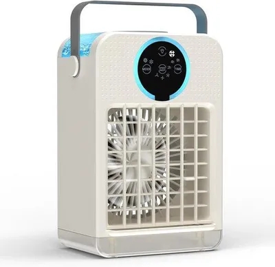 Immagine prodotto di Climatizzatore portatile con telecomando, mini dispositivo di raffreddamento dell'aria con timer da 2-8 ore, 3 velocità della ventola, 2 modalità di nebulizzazione e serbatoio da 700 ml per uso domestico