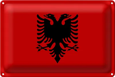 Produktbild von Blechschild Flagge Albanien 40x30cm Flag of Albania