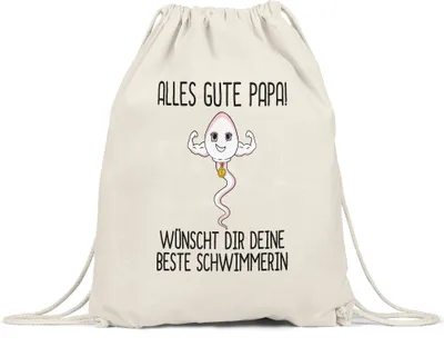 Produktbild von Alles Gute Papa Wünscht Dir Deine Beste Schwimmerin Tasse Vatertag Lustiges Motiv Sohn Geschenkidee Turnbeutel Gymsack