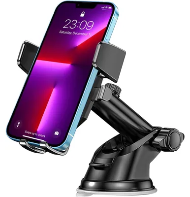 Zdjęcie produktu dla Uchwyt samochodowy na telefon - Obrót o 360 stopni - Regulowane ramię - Przyssawka