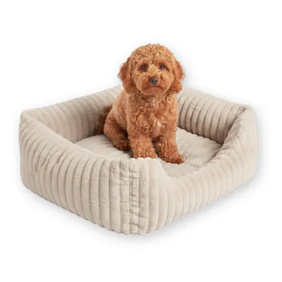 Produktbild von 4L Textil BELLA Plüsch-Hundebett PREMIUM-LINE (60x40 cm, Beige)