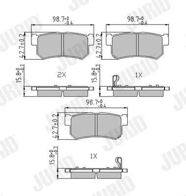 Produktbild von JURID Bremsbeläge Satz Hinten für SSANGYONG REXTON W 573377J