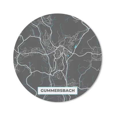 Produktbild von MuchoWow® Mauspad Mousepad Deutschland - Blau - Gummersbach - Stadtplan - Karte 50x50 cm - Mousepads - Maus Mat - Pad - Mausunterlage - Vinyl