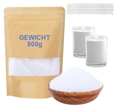 Produktbild von Kerzenwachs Kerzensand 800g mit 10 Dochten 10cm pflanzlich weiß