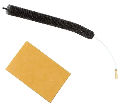 Produktbild von Heizkörperbürste SET 120 cm lang Kunststoff ummantelter Edelstahldraht & Ziegenhaar Borsten + inkl. dazugehöriges Bodentuch in Orange für Bodenstaub