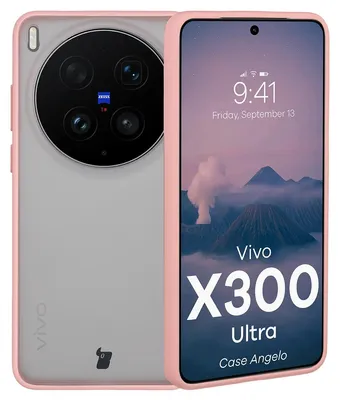 Produktbild von Handyhülle für Vivo X300 Ultra, Bizon Case Angelo, Semitransparent mit hellrosem Rahmen