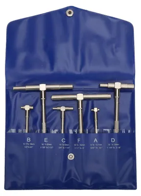 Produktbild von 6 Stück Teleskop-Innenlehren-Set T-Bohrungsmikrometer Präzisionsmesswerkzeug 5/16"-6"