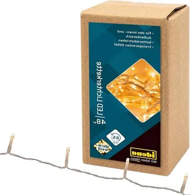 Immagine prodotto di Ghirlanda luminosa a LED bianco caldo, 48 LED, funzione timer, per interni ed esterni, per feste e decorazioni, lunghezza 406 m, alimentata a batterie