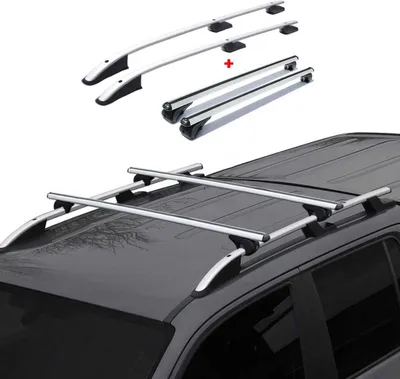 Immagine prodotto di Barre portatutto + portapacchi per Fiat Fiorino Qubo Nemo Bipper Alluminio Argento 4x