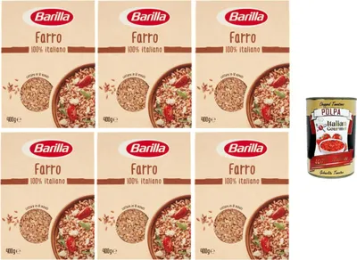 Produktbild von Barilla Farro 100% Italiano Kochfertiges Getreide 6 x 400 g | Beilage für Salate, Bowls & Suppen | Ballaststoffreich, vielseitig, vegan + Italian Gourmet polpa
