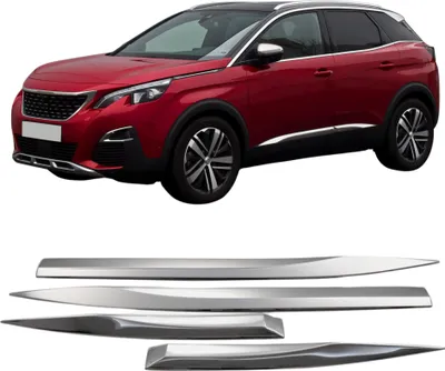 Image de Baguettes de porte latérales en acier inoxydable chromé pour Peugeot 3008 SUV 2016-